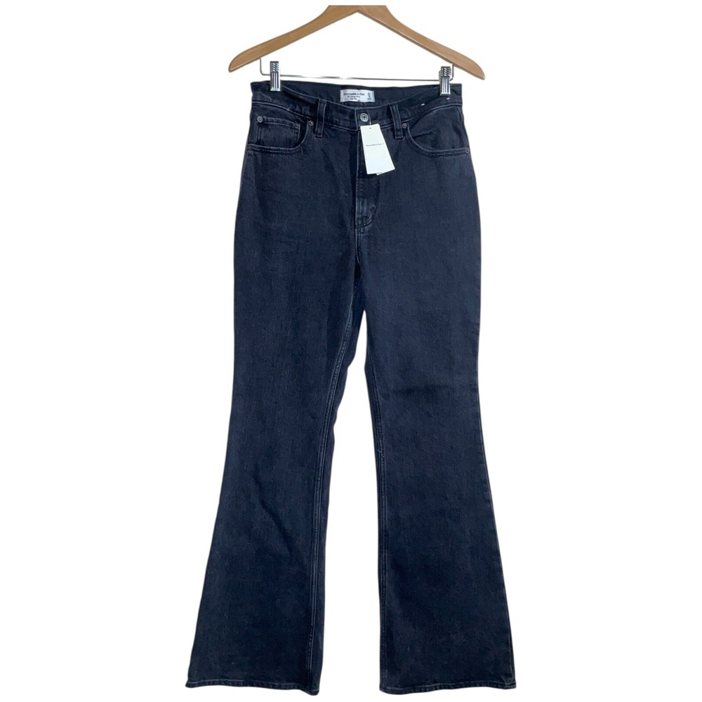 Abercrombie & Fitch Jeans *FITS 30x33 LONG Black Vintage Flare High Rise Denim‎